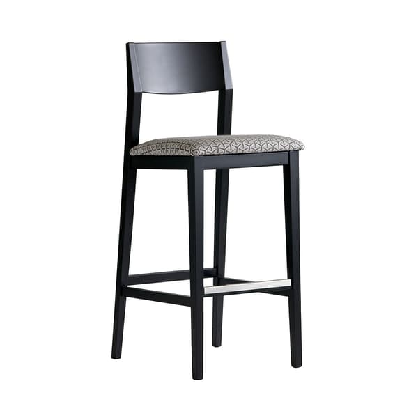 Sumi Bar Stool, Bar Stool, Grey/Black/Patterned - Andrew Martin Linen
