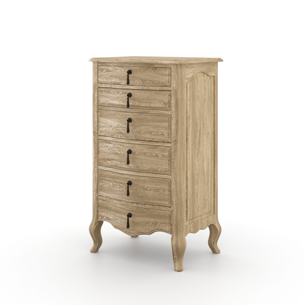 Salcombe 6 Drawer Tallboy - Pale Weathered Oak