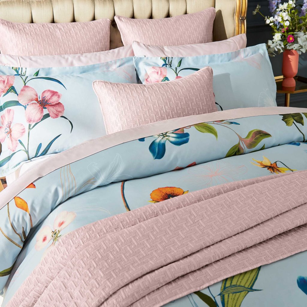 Ted Baker New Hampton Super Kingsize Duvet Cover SET, Delphinium