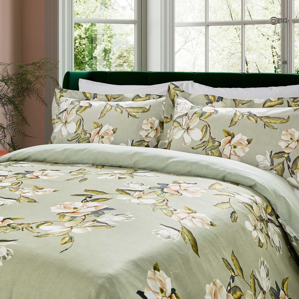 Ted Baker Opal Floral Super Kingsize Duvet Cover SET, Sage