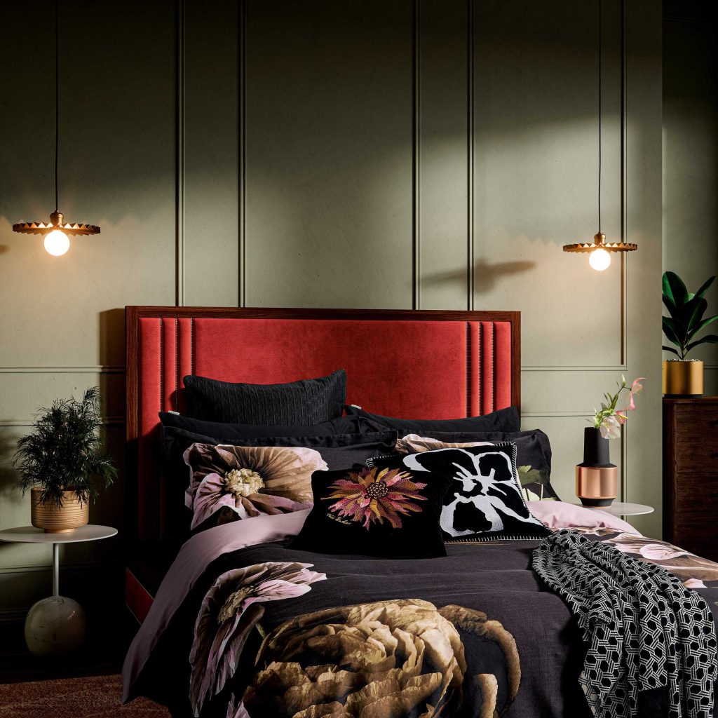 Ted Baker Paper Floral Double Duvet Cover SET, Black