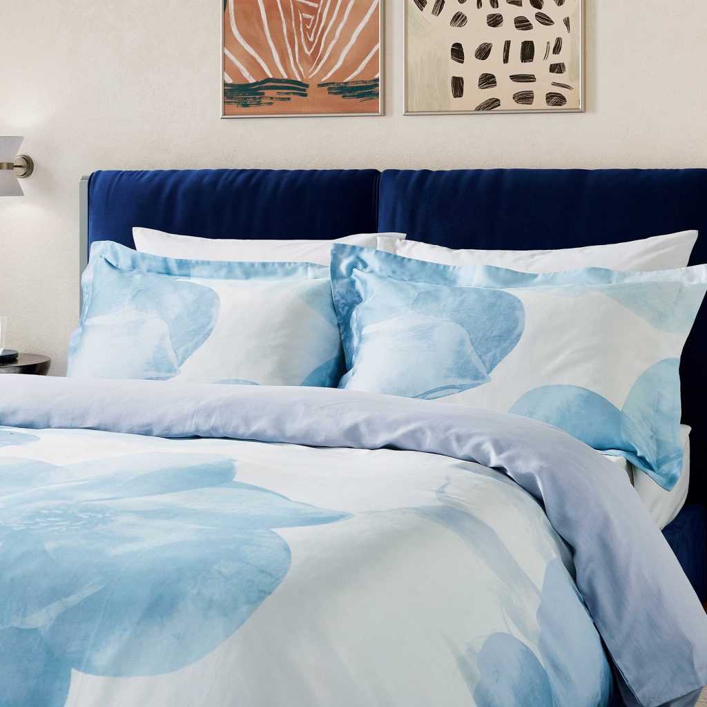 Ted Baker Photo Magnolia Kingsize Duvet Cover SET, Blue