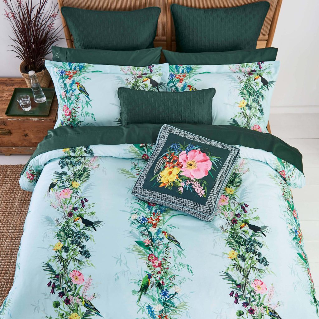 Ted Baker Tropical Elevations Kingsize Duvet Cover SET, Opal