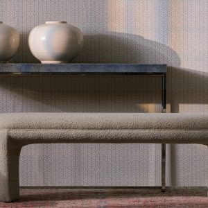 Tilda Bench Chair Dark Neutral  Andrew Martin Boucle | Bed Sava