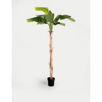 Blooming Artificial 6ft Artificial Musa Banana Tree in Pot - Green, Green