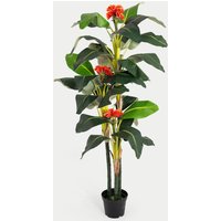 Blooming Artificial 6ft Artificial Banana Tree in Pot - Green, Green