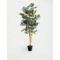 Blooming Artificial 5ft Artificial Lemon Tree in Pot - Green, Green