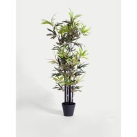 Blooming Artificial 4ft Artificial Black Stem Bamboo in Pot - Green, Green
