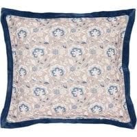 Bedeck Of Belfast Pure Cotton Lorelei Print Cushion - Blue Mix, Blue Mix