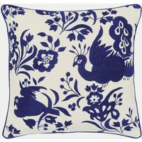 Burleigh X Bedeck Of Belfast Pure Cotton Calico Embroidered Cushion - Navy Mix, Navy Mix