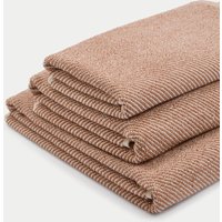 M&S Collection Pure Cotton Narrow Striped Towel - HAND - Neutral, Charcoal,Neutral