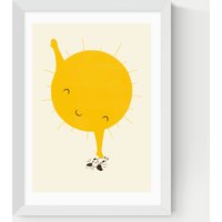 East End Prints Belly Rub Framed Art - A1 - White, White,Natural,Black