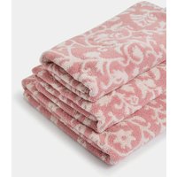 M&S Collection Pure Cotton Woodblock Floral Towel - HAND - Pink Mix, Pink Mix