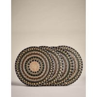MS Collection Set of 4 Multicoloured Placemats  Natural Pink MixNatural | Bed Sava