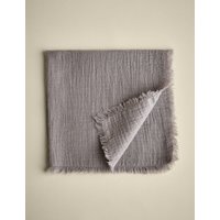 MS Collection Set of 4 Frayed Edge Muslin Napkins  Grey GreyNatural | Bed Sava