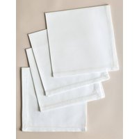 MS Collection Set of 4 Cotton Sateen Napkins  White White | Bed Sava