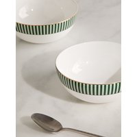 MS Collection Set of 4 Hampton Cereal Bowls  Green GreenPink | Bed Sava