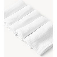 MS Collection Kids 5pk Pure Cotton Muslin Squares  White White | Bed Sava