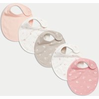 MS Collection Girls 5pk Pure Cotton Floral Bibs  Pink Mix Pink Mix | Bed Sava