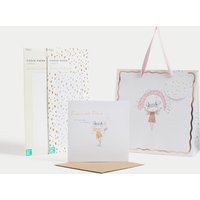 M&S Women's Gold Fairy Gift Wrap Set With Birthday Card, Gift Bag & Tissue