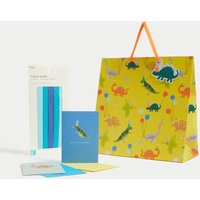 M&S Men's Dinosaurs Gift Wrap Set With Birthday Cards, Gift Bag & Tissue