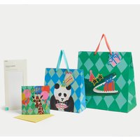 MS Zoo Animals Gift Wrap Set With Birthday Card Gift Bags  Tissue | Bed Sava