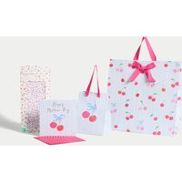 MS Cherry Gift Wrap Set with Mothers Day Card Bags  Tissue | Bed Sava