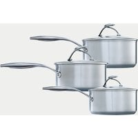 Circulon S Series Stainless Steel Saucepan Set of 3  Silver Silver | Bed Sava