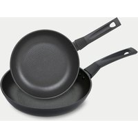 Prestige 9 X Tougher Non Stick Frying Pan Set of 2 - Black, Black