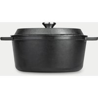 Prestige Nadiya 26cm Cast Iron Casserole Dish with Lid - Black, Black