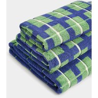 M&S Collection Pure Cotton Checked Towel - BATH - Green Mix, Green Mix