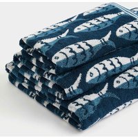 M&S Collection Pure Cotton Sardines Towel - EXL - Blue, Blue