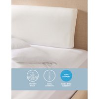 Sleep Solutions Cooling Contour Memory Foam Pillow - White, White