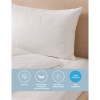 Sleep Solutions Goose Feather & Down Firm Surround Pillow - White, White