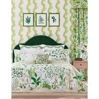 Sanderson X National Trust Pure Cotton Sateen Sycamore & Oak Bedding Set - 6FT - Green, Green