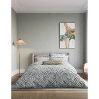 Bedeck Of Belfast Pure Cotton Rayanne Bedding Set - 6FT - Teal Mix, Teal Mix