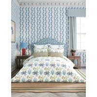 Sanderson X National Trust Pure Cotton Sateen Enys Garden Bedding Set - 6FT - Indigo, Indigo