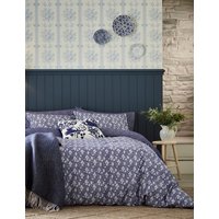 Burleigh X Bedeck Of Belfast Pure Cotton Calico Bedding Set - DBL - Blue, Blue