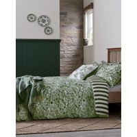 Burleigh X Bedeck Of Belfast Pure Cotton Hibiscus Bedding Set - 6FT - Green, Green