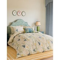Sanderson X National Trust Pure Cotton Kingfisher & Iris Bedding Set - 6FT - Beige, Beige