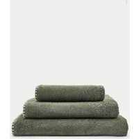 M&S Collection Pure Cotton Blanket Stitch Towel - BATH - Green Mix, Green Mix,Black Mix,Natural Mix,Neutral