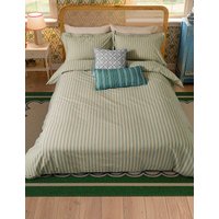 Joules Pure Cotton Ticking Stripe Bedding Set - SGL - Blue Mix, Blue Mix