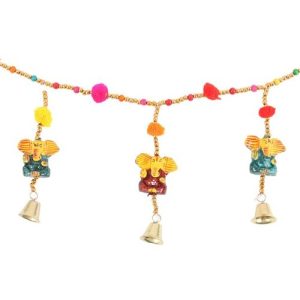 Hanging Ganesh Garland with Beads and Bells | Bed Sava