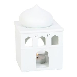 Off White Mosque Oil Burner and Incense Cone Holder | Bed Sava