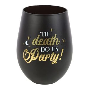 Til Death Do Us Party Stemless Wine Glass | Bed Sava