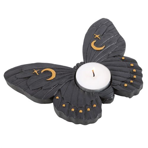 Black Moth Tealight Candle Holder | Bed Sava