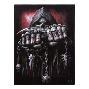 19x25cm Game Over Canvas Plaque by Spiral Direct | Bed Sava