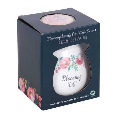 Large Blooming Lovely Wax Melt Burner Gift Set | Bed Sava