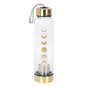 Quartz Moon Phase Glass Water Bottle | Bed Sava