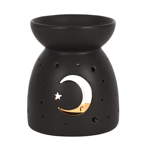 Black Mystical Moon Cut Out Oil Burner | Bed Sava